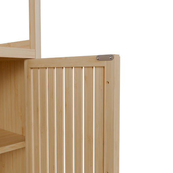 English Elm Bamboo Freestanding Wardrobe Rack with Drawers and Shelves for Bedroom Storage W2207P503759