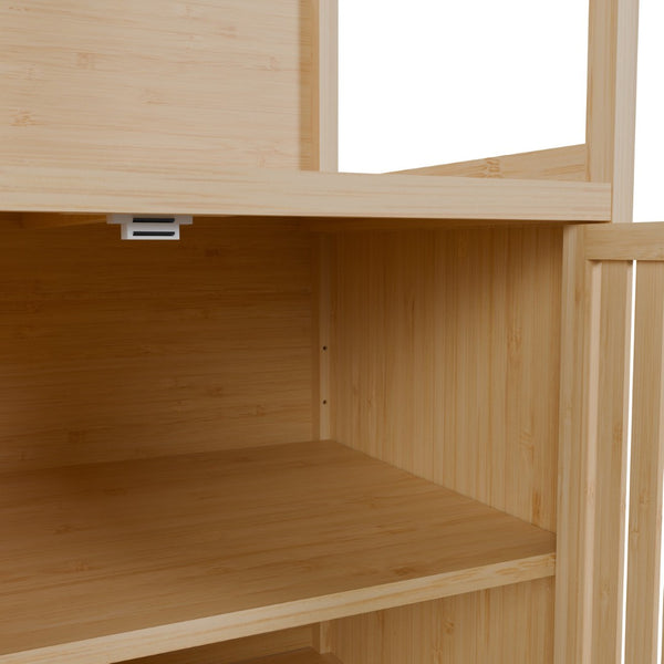 English Elm Bamboo Freestanding Wardrobe Rack with Drawers and Shelves for Bedroom Storage W2207P503759