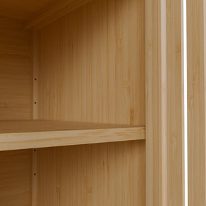 English Elm Bamboo Freestanding Wardrobe Rack with Drawers and Shelves for Bedroom Storage W2207P503759