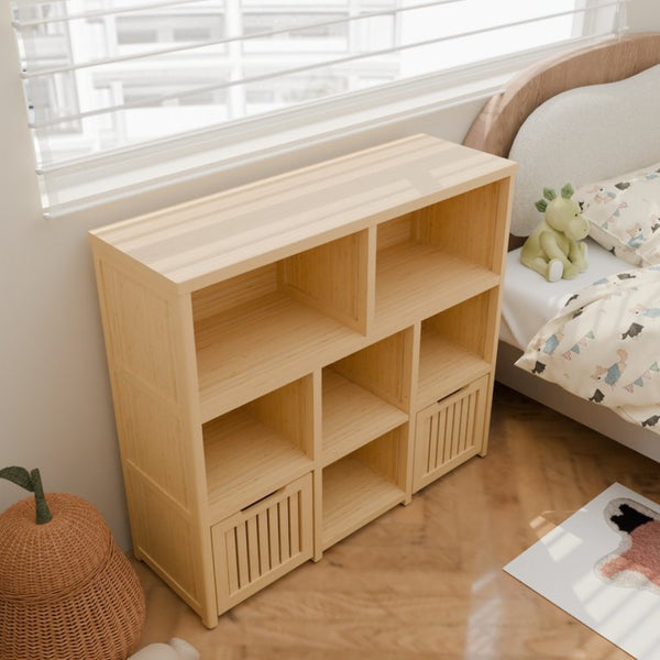 English Elm Bamboo Open Cube Organizer with Drawers Natural Finish Kids Bedroom Storage Shelf W2207P504620