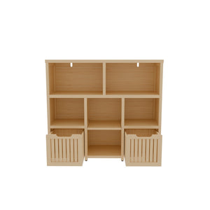 English Elm Bamboo Open Cube Organizer with Drawers Natural Finish Kids Bedroom Storage Shelf W2207P504620
