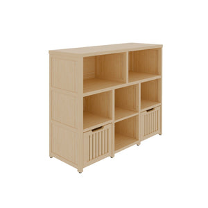 English Elm Bamboo Open Cube Organizer with Drawers Natural Finish Kids Bedroom Storage Shelf W2207P504620