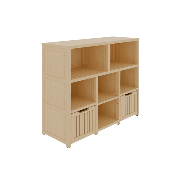 English Elm Bamboo Open Cube Organizer with Drawers Natural Finish Kids Bedroom Storage Shelf W2207P504620
