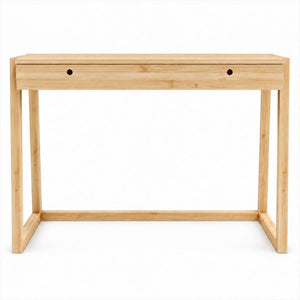 English Elm Bamboo Solid Wood Writing Desk Minimalist Compact Design for Home Office or Study W2207P554599