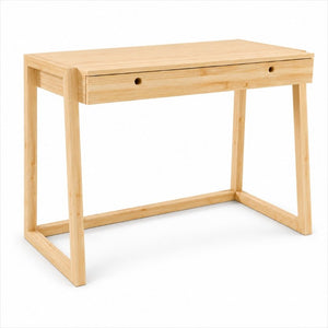 English Elm Bamboo Solid Wood Writing Desk Minimalist Compact Design for Home Office or Study W2207P554599