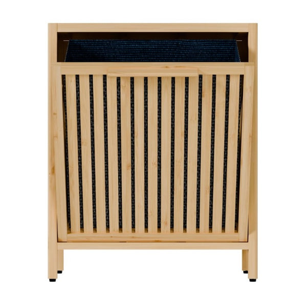 English Elm Dirty Clothes Bamboo Laundry Basket Round Woven Natural Bin for Bedroom Bath W2207P563293