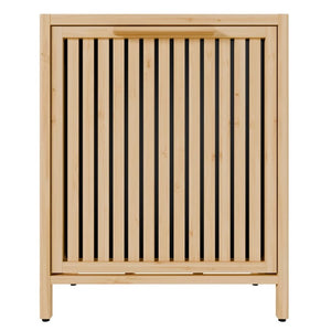 English Elm Dirty Clothes Bamboo Laundry Basket Round Woven Natural Bin for Bedroom Bath W2207P563293