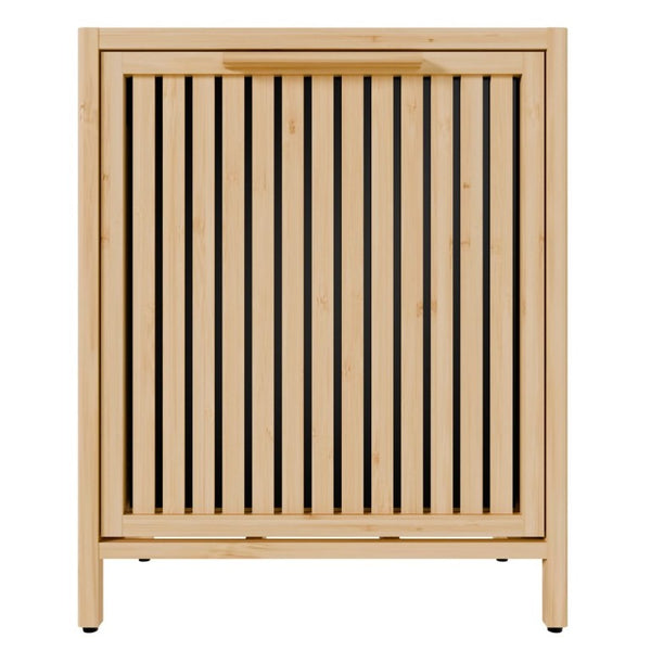 English Elm Dirty Clothes Bamboo Laundry Basket Round Woven Natural Bin for Bedroom Bath W2207P563293