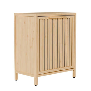 English Elm Dirty Clothes Bamboo Laundry Basket Round Woven Natural Bin for Bedroom Bath W2207P563293