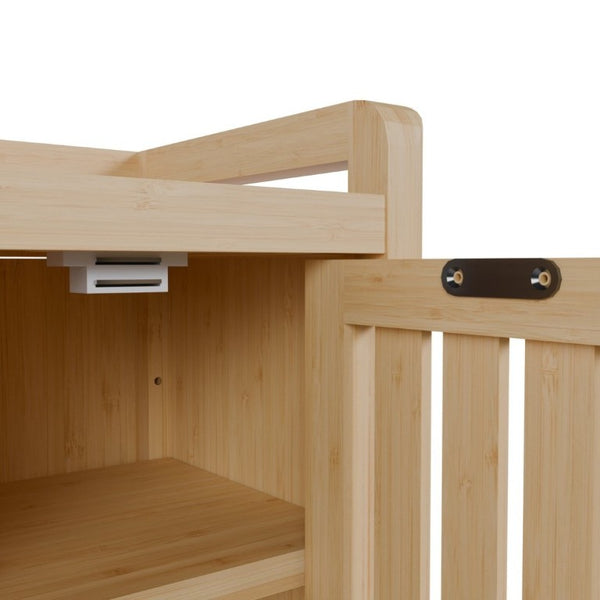English Elm Slim Bamboo Low Cabinet Compact Organizer for Hallway Bedroom or Entryway Storage W2207P563295