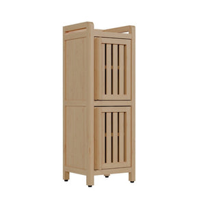 English Elm Slim Bamboo Low Cabinet Compact Organizer for Hallway Bedroom or Entryway Storage W2207P563295