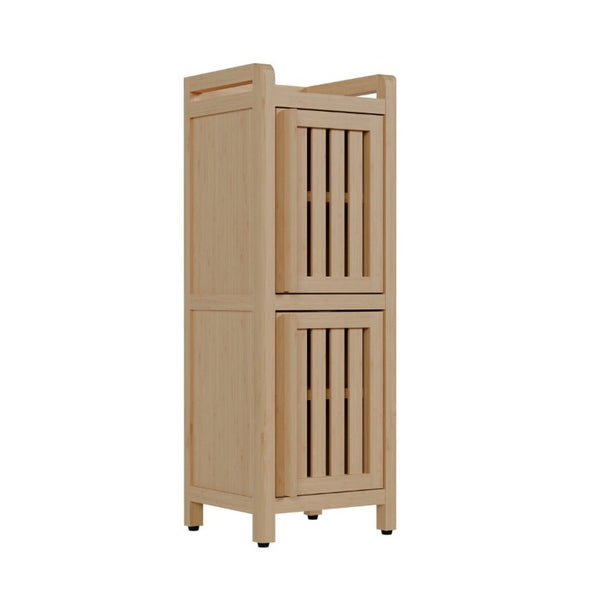 English Elm Slim Bamboo Low Cabinet Compact Organizer for Hallway Bedroom or Entryway Storage W2207P563295