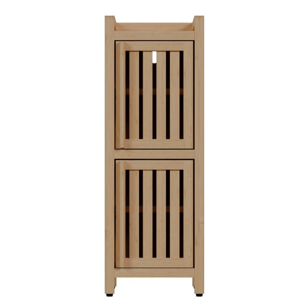 English Elm Slim Bamboo Low Cabinet Compact Organizer for Hallway Bedroom or Entryway Storage W2207P563295