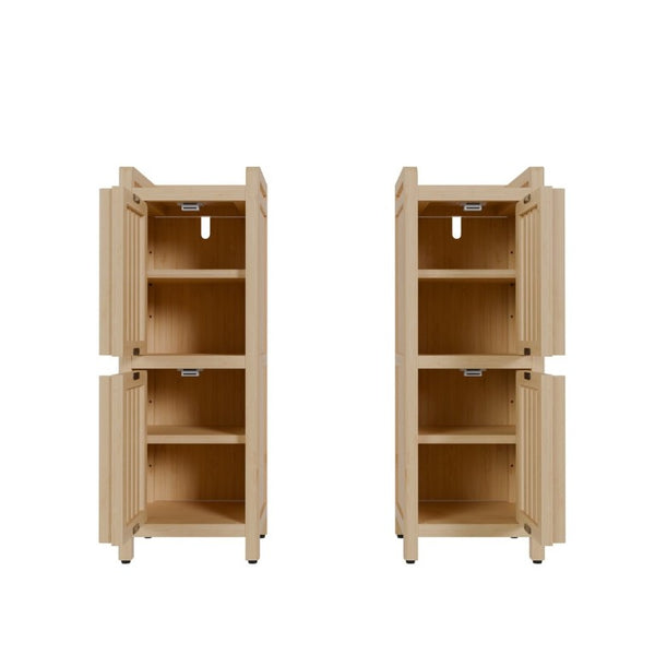 English Elm Slim Bamboo Low Cabinet Compact Organizer for Hallway Bedroom or Entryway Storage W2207P563295
