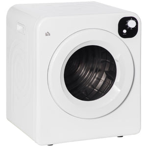 English Elm Homcom Compact Front Load Electric Dryer 3.2 Cu Ft Steel Drum Seven Modes for Small Spaces White W2225P156102