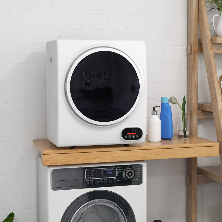 English Elm Homcom Compact Electric Dryer 850W Stainless Drum Front Load for Apartments and Dorms W2225P157931