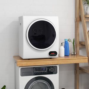 English Elm Homcom Compact Electric Dryer 850W Stainless Drum Front Load for Apartments and Dorms W2225P157931