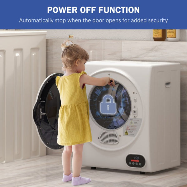English Elm Homcom Compact Electric Dryer 850W Stainless Drum Front Load for Apartments and Dorms W2225P157931