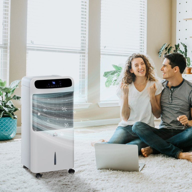 English Elm Homcom Tower Evaporative Cooler 3In1 Fan Humidifier with Remote and 3.2 Gal Tank W2225P173967