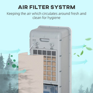 English Elm Homcom Tower Evaporative Cooler 3In1 Fan Humidifier with Remote and 3.2 Gal Tank W2225P173967