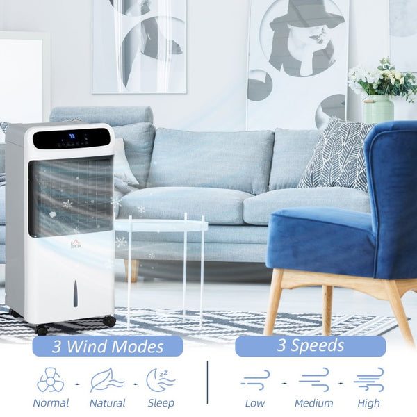 English Elm Homcom Tower Evaporative Cooler 3In1 Fan Humidifier with Remote and 3.2 Gal Tank W2225P173967