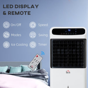 English Elm Homcom Tower Evaporative Cooler 3In1 Fan Humidifier with Remote and 3.2 Gal Tank W2225P173967