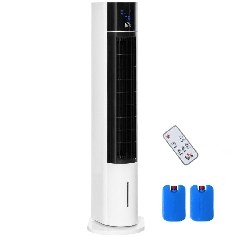 English Elm Homcom 42 Inch Tower Evaporative Cooler Fan Humidifier with Remote and LED Display W2225P173968