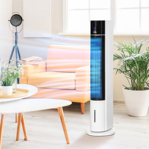 English Elm Homcom 42 Inch Tower Evaporative Cooler Fan Humidifier with Remote and LED Display W2225P173968