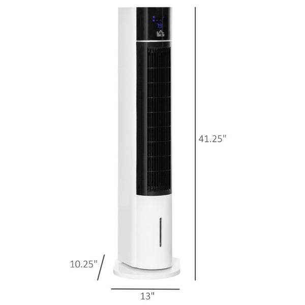 English Elm Homcom 42 Inch Tower Evaporative Cooler Fan Humidifier with Remote and LED Display W2225P173968