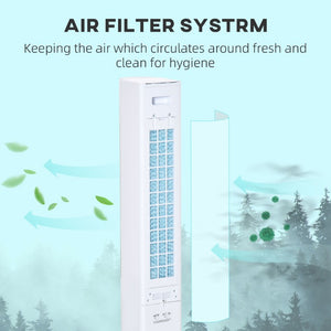 English Elm Homcom 42 Inch Tower Evaporative Cooler Fan Humidifier with Remote and LED Display W2225P173968