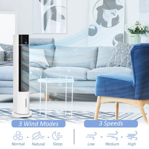 English Elm Homcom 42 Inch Tower Evaporative Cooler Fan Humidifier with Remote and LED Display W2225P173968