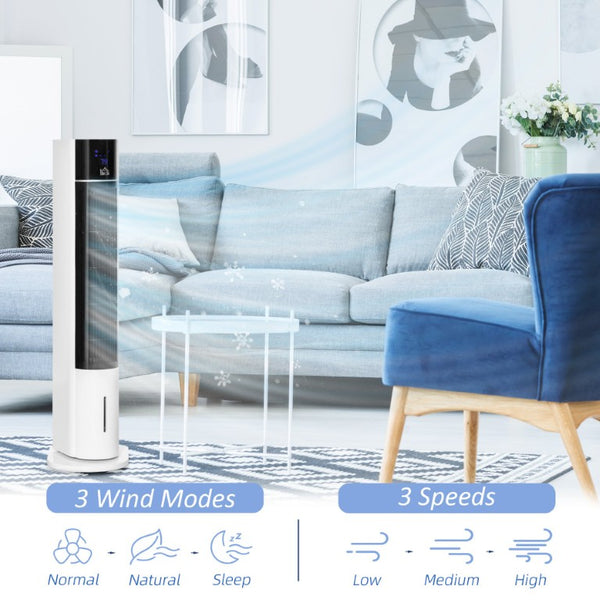 English Elm Homcom 42 Inch Tower Evaporative Cooler Fan Humidifier with Remote and LED Display W2225P173968