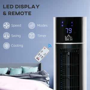 English Elm Homcom 42 Inch Tower Evaporative Cooler Fan Humidifier with Remote and LED Display W2225P173968