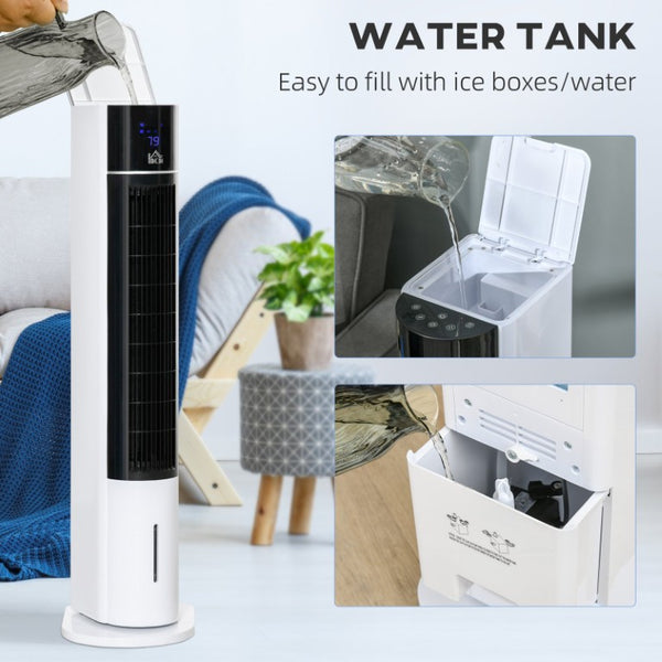 English Elm Homcom 42 Inch Tower Evaporative Cooler Fan Humidifier with Remote and LED Display W2225P173968