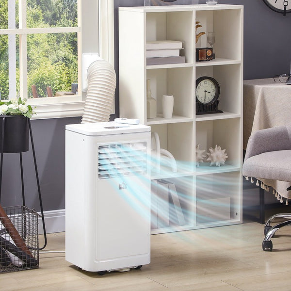 English Elm Homcom 8000 BTU Portable Air Conditioner with Remote Four Modes Self Evaporating White W2225P173985