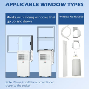 English Elm Homcom 8000 BTU Portable Air Conditioner with Remote Four Modes Self Evaporating White W2225P173985
