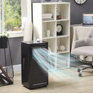 English Elm Homcom 8000 BTU Portable Air Conditioner with Remote Four Modes Self Evaporating Black W2225P173986