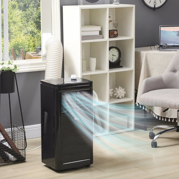 English Elm Homcom 8000 BTU Portable Air Conditioner with Remote Four Modes Self Evaporating Black W2225P173986