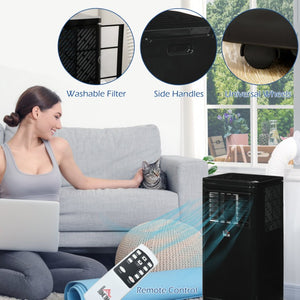 English Elm Homcom 8000 BTU Portable Air Conditioner with Remote Four Modes Self Evaporating Black W2225P173986