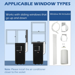 English Elm Homcom 8000 BTU Portable Air Conditioner with Remote Four Modes Self Evaporating Black W2225P173986