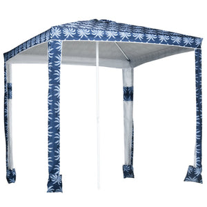 English Elm Outsunny UV50 Beach Cabana Shelter with Steel Frame Sandbags and Tropical Palm Print W2225P200456