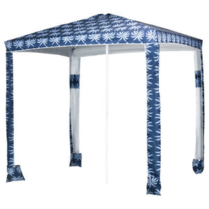 English Elm Outsunny UV50 Beach Cabana Shelter with Steel Frame Sandbags and Tropical Palm Print W2225P200456
