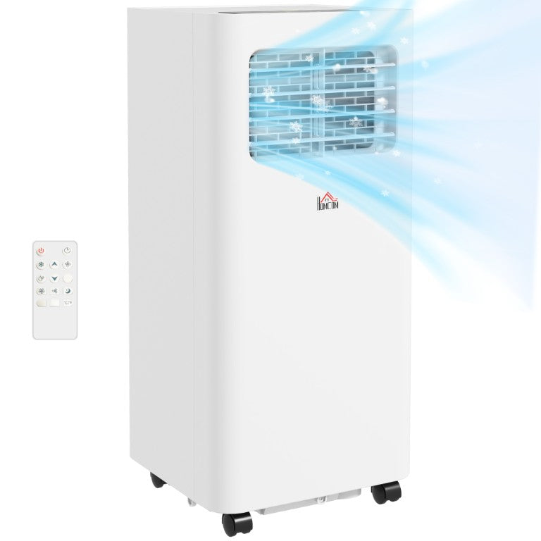 English Elm Homcom 8000 BTU Portable Air Conditioner with Dehumidifier Fan Sleep Mode Timer White W2225P200461