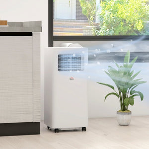 English Elm Homcom 8000 BTU Portable Air Conditioner with Dehumidifier Fan Sleep Mode Timer White W2225P200461