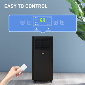 English Elm Homcom 8000 BTU Portable Air Conditioner with Dehumidifier Fan Sleep Mode Timer Black W2225P200462