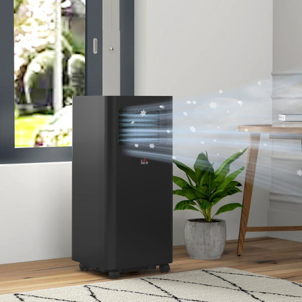 English Elm Homcom 8000 BTU Portable Air Conditioner with Dehumidifier Fan Sleep Mode Timer Black W2225P200462