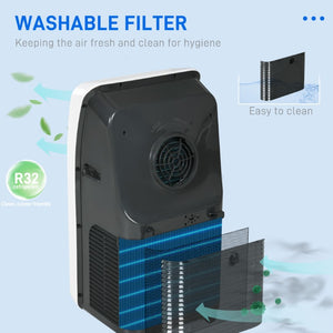 English Elm Homcom 12000 BTU Portable AC Unit Cools 550 Sq Ft with Dehumidifier and Fan Modes W2225P200463