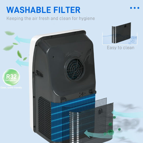 English Elm Homcom 12000 BTU Portable AC Unit Cools 550 Sq Ft with Dehumidifier and Fan Modes W2225P200463