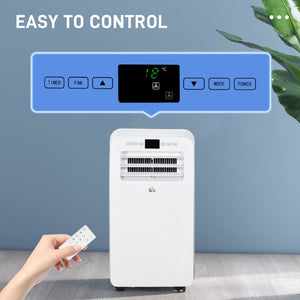 English Elm Homcom 12000 BTU Portable AC Unit Cools 550 Sq Ft with Dehumidifier and Fan Modes W2225P200463
