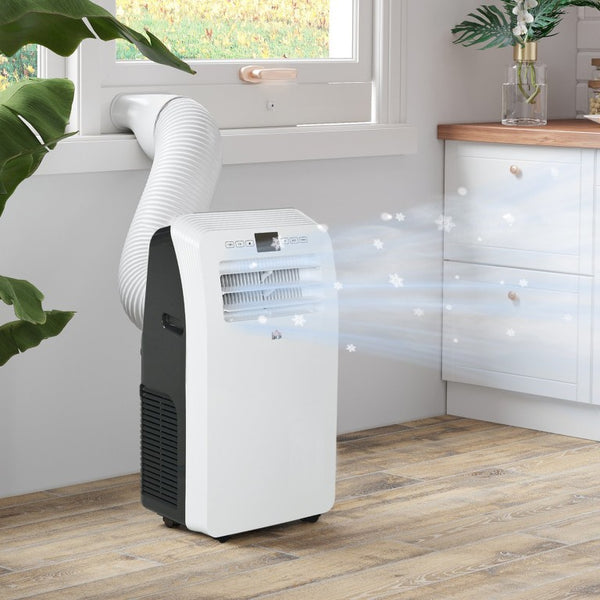 English Elm Homcom 12000 BTU Portable AC Unit Cools 550 Sq Ft with Dehumidifier and Fan Modes W2225P200463